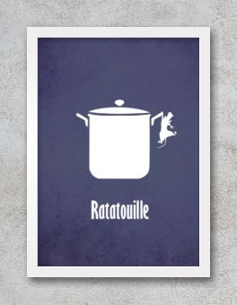 Quadro decorativo A3 Ratatouille, filme, desenho, Linguini